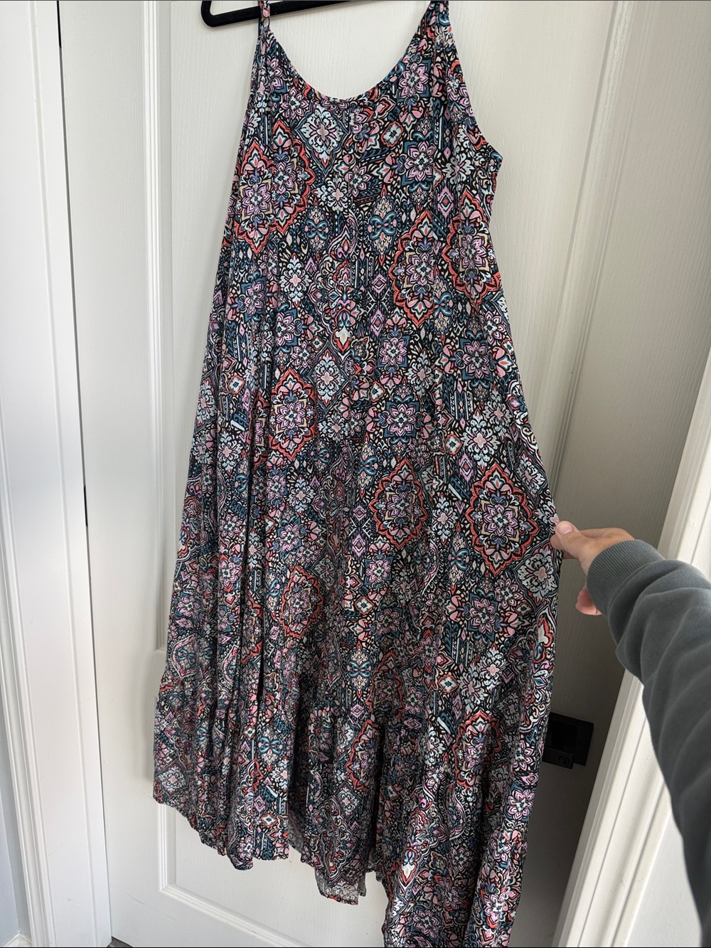 Torrid Trapeze Boho Printed Maxi Dress with Pockets! Multicolor